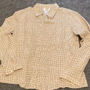 Talbots Cream Patterned Blouse